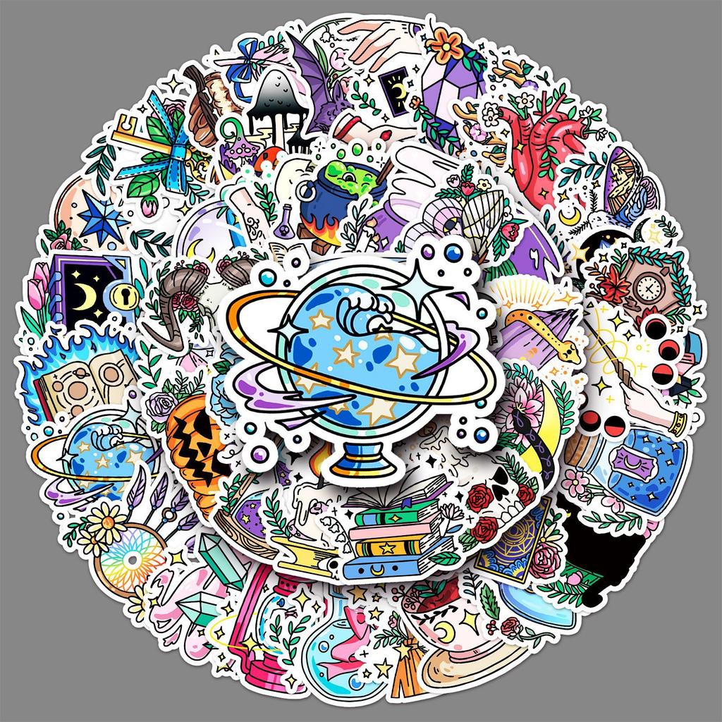 50 Magic Doodle Personalized Cartoon StickersDIY Mobile Case Suitcase Stickers Waterproof