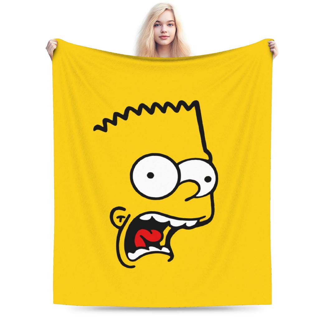 S-Simpsons Cartoon Background Throw Blanket Comfortable Novelty Blankets For Sofa Home Travel Office Flannel Bedspread Bed Cover