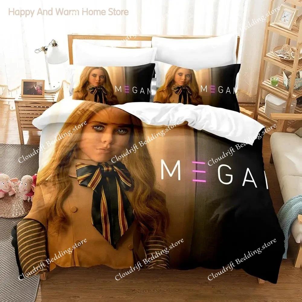 Постельное белье из фильма M3GAN Односпальное Двуспальное Полный Размер Queen Size King Size Комплект для Спальни Взрослых Пододеяльник 3D Аниме Комплект Постельного Белья