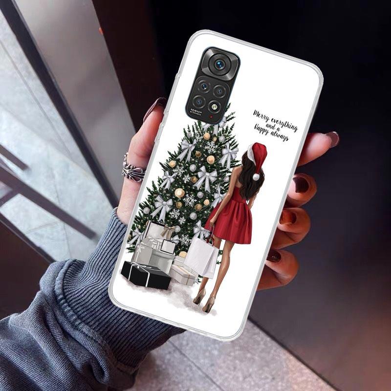 Christmas Girls Tree Gift Phone Case For Xiaomi Redmi Note 10 11 12 13 14 15 Pro Plus 11S 12S 14S 11T 11E 10S Soft TPU Back Cove
