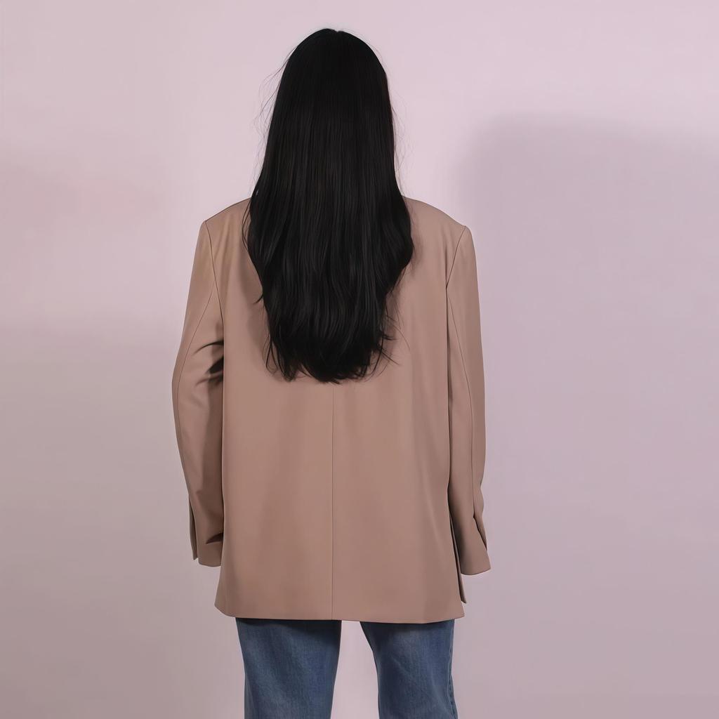 Повседневный женский костюм с лацканами на пуговицах в европейском и американском стиле 2025 года с вариантами короткого и длинного рукава