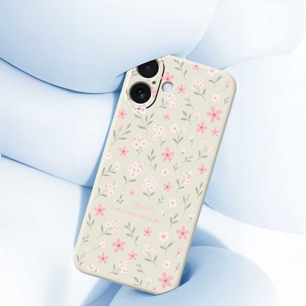 For iPhone 17 Case Small Flower Pattern Printing Straight Edge TPU Phone Back Cover