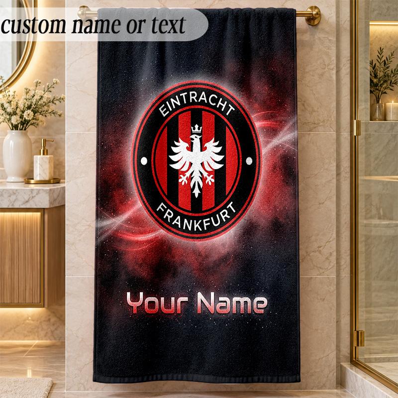 Beach TowelEintracht Frankfurt Custom Name Text Personalized Soft Towel for Beach Pool Indoor Home Decor Gift