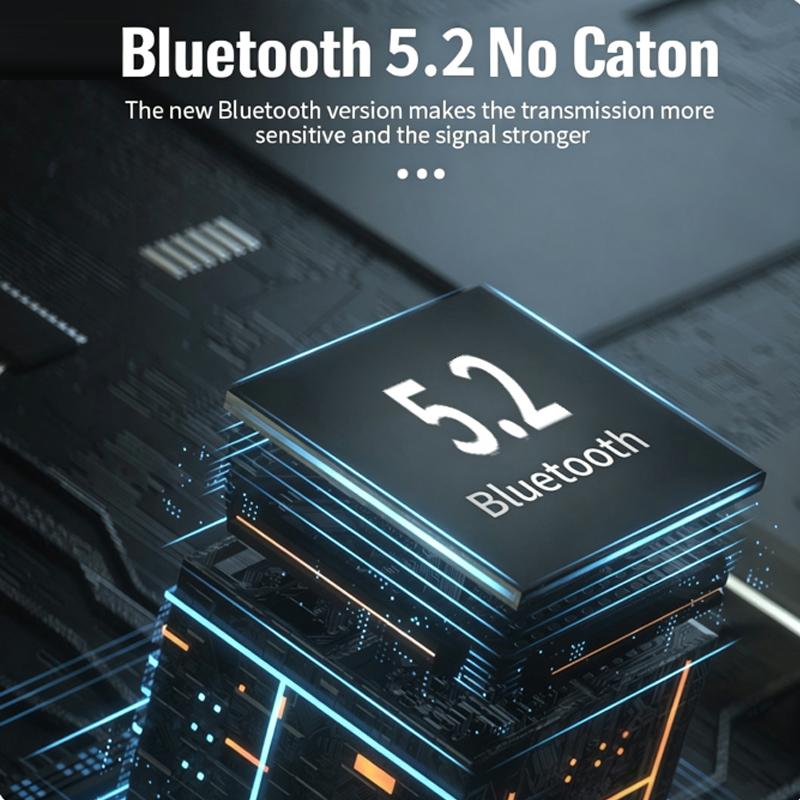Bluetooth 5.2 Аудиоприемник 3,5 мм AUX RCA Двойной выходной интерфейс Hifi Стерео Музыка Беспроводной аудиоадаптер для ТВ ПК Автомобильный комплект Динамик