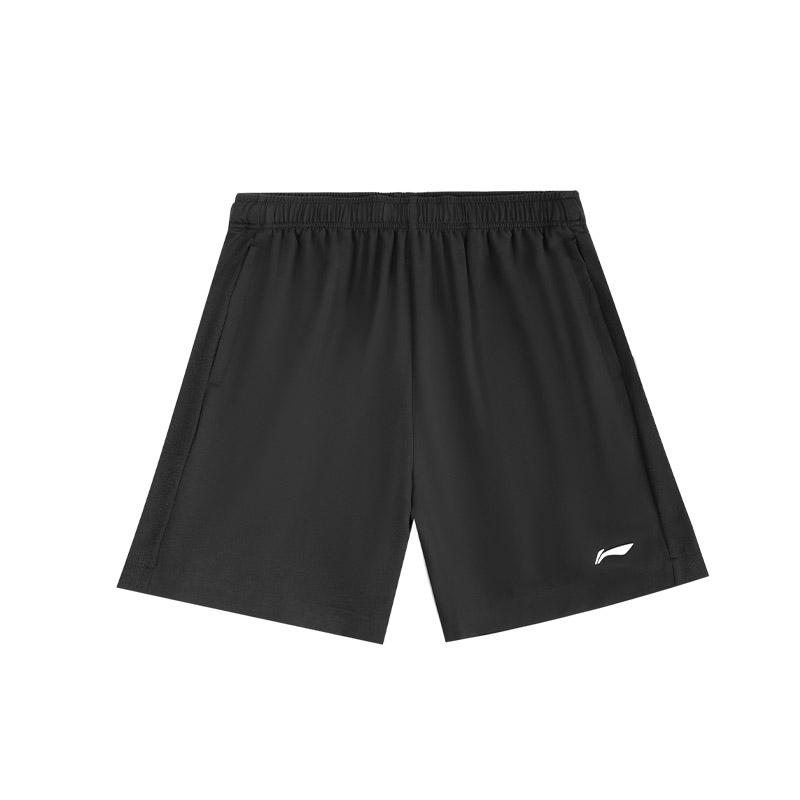 Li-Ning Летняя быстросохнущая футболка с коротким рукавом, удобные дышащие фитнес-шорты, повседневный спортивный комплект, мужская активная одежда, черный ATSV597-2+AKSU923-1