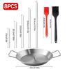 Lihe Stainless Steel Vertical Chicken Roaster Pan, BBQ Roasting Tray With Skewers & Basting Brush, Multiple Kit Options