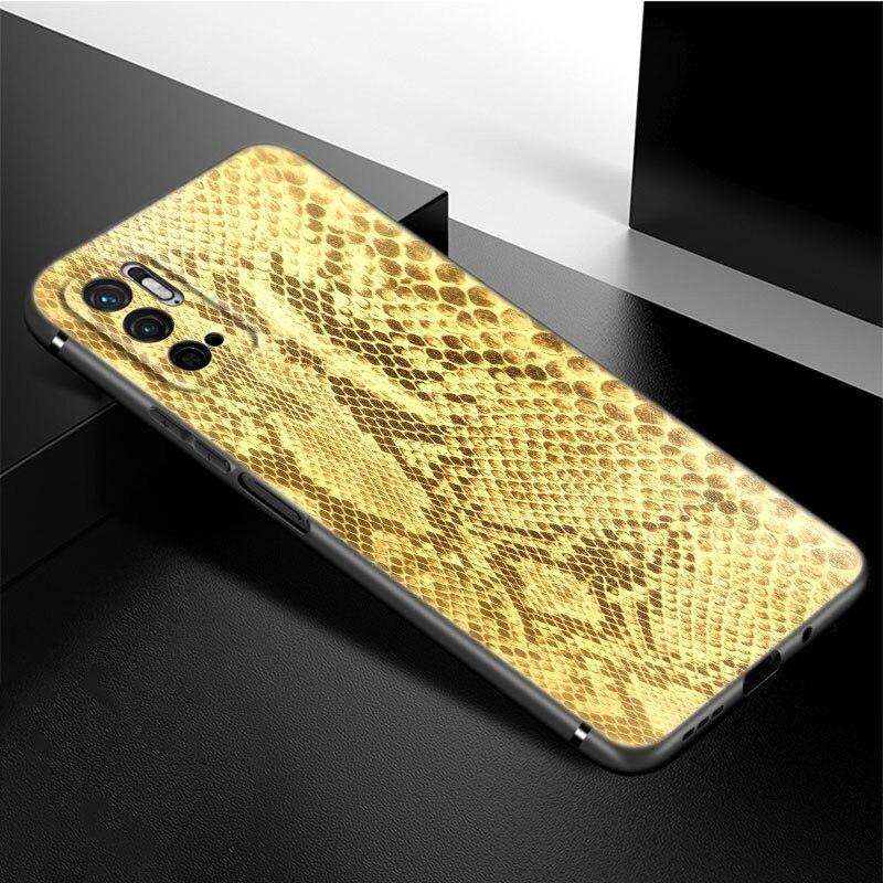 Sexy Python Snake Skin Phone Case For Xiaomi Redmi Note 11 10 9 8 Pro 11T 5G 10T 10S 9S 9T 9i 9C 9A 8T Soft TPU Black Cover