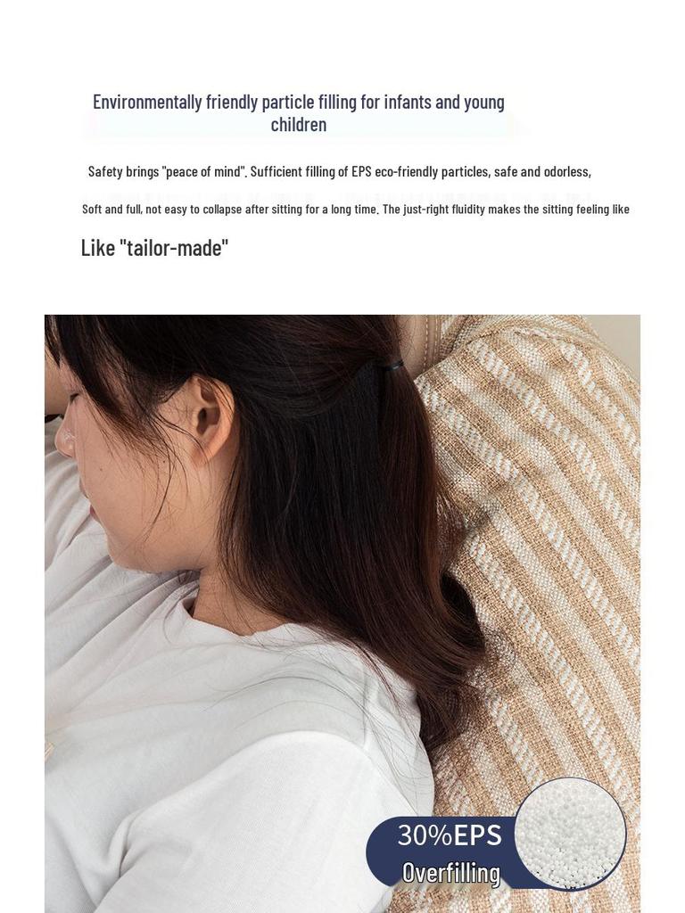 Cotton Linen Striped Washable Bean Bag Sofa for Living Room