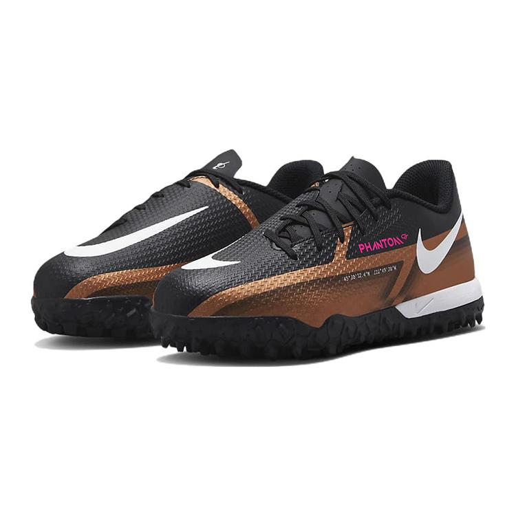 Nike Phantom GT Jr. Академия TF Низкие Трава, Детские Футбольные Бутсы Черно-Золотые Детские DR6062-810