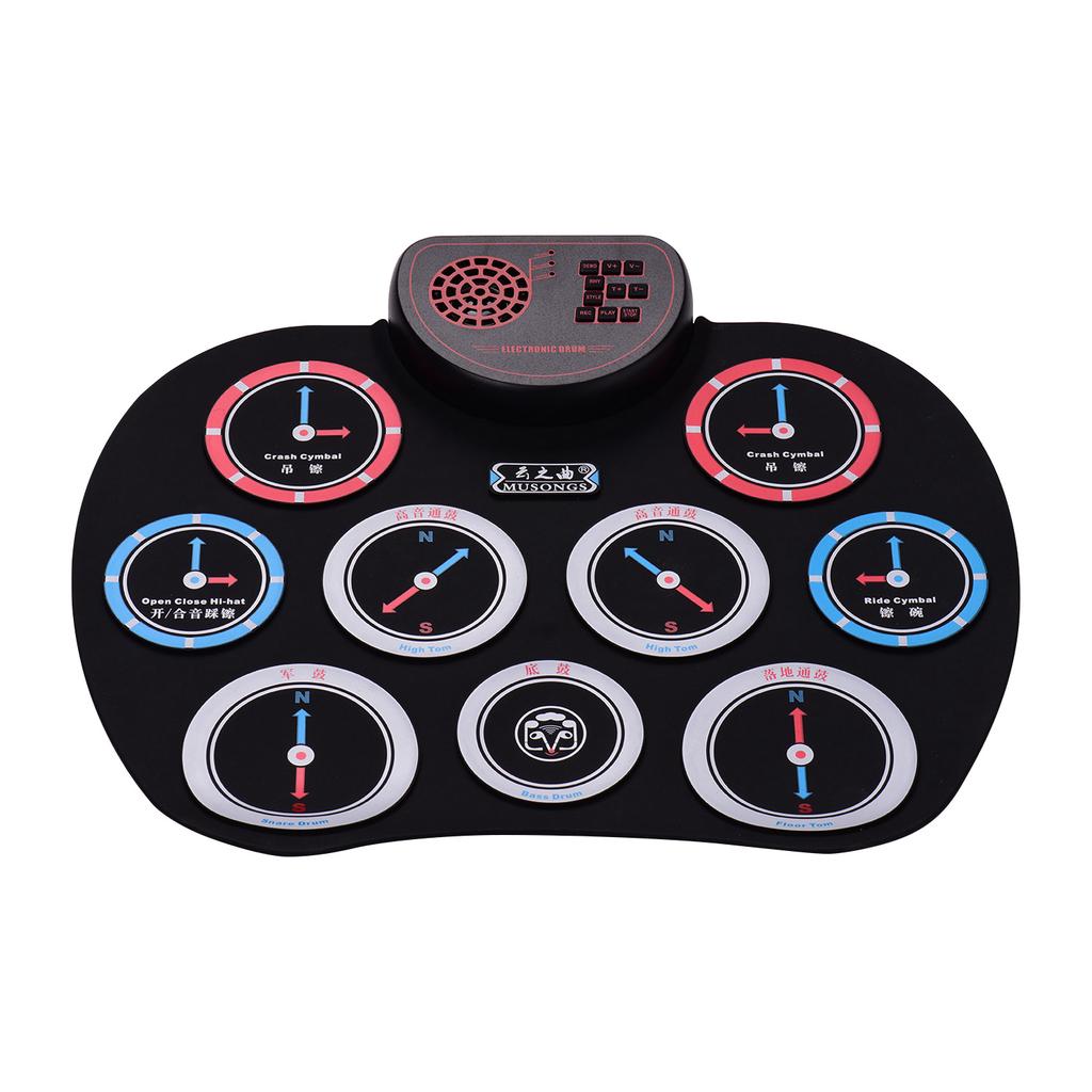 Портативный электронный барабан Roll Up Drum, силиконовый, для практики, встроенный динамик, аккумуляторная батарея 1200 мАч