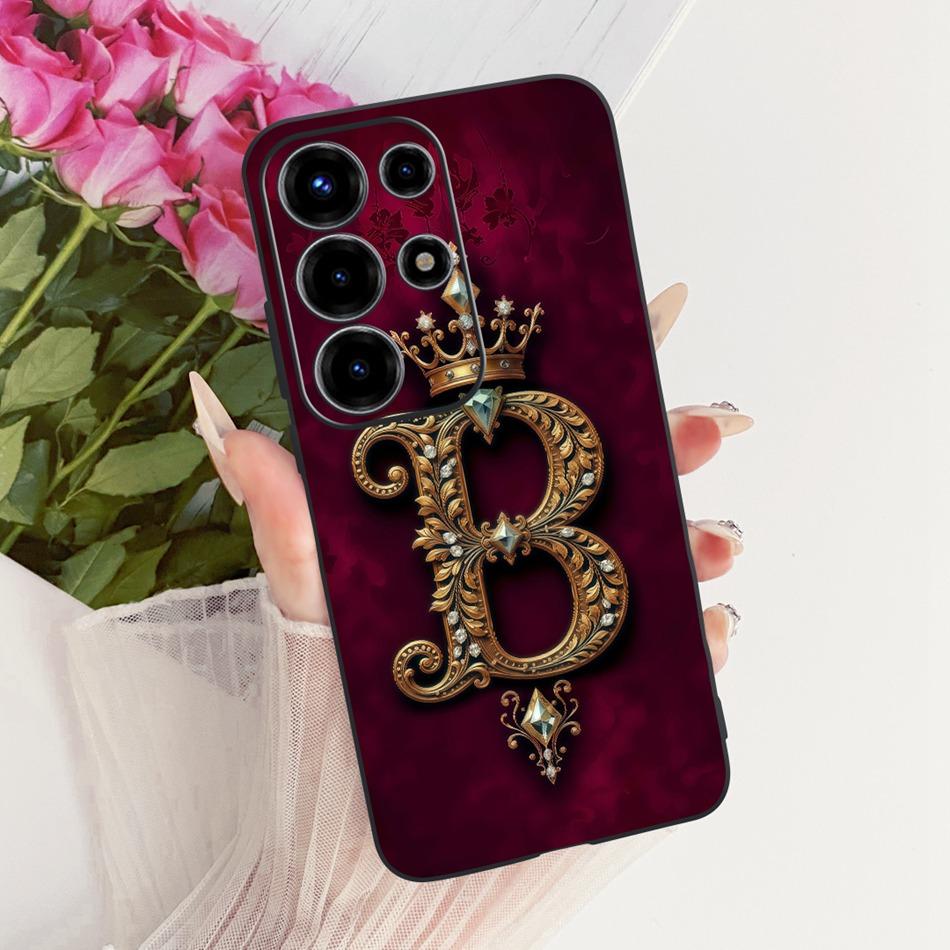 For Itel S26 Ultra 2026 Royal Crown Initial Letter Couple Phone Case For Itel Super 26Ultra Black Silicon Soft Covers Bumpers