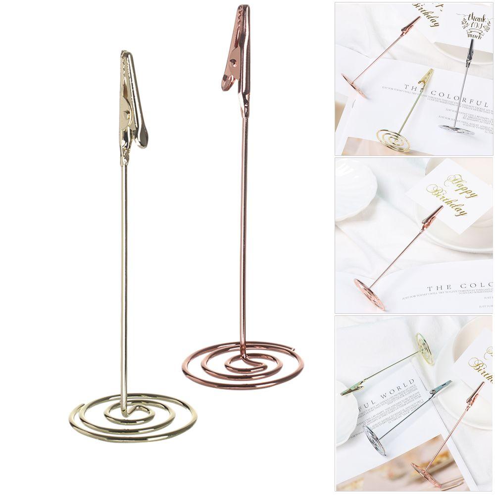 Supplies Rose Gold Desktop Decoration Photos Clips Clamps Stand Table Numbers Holder Place Card