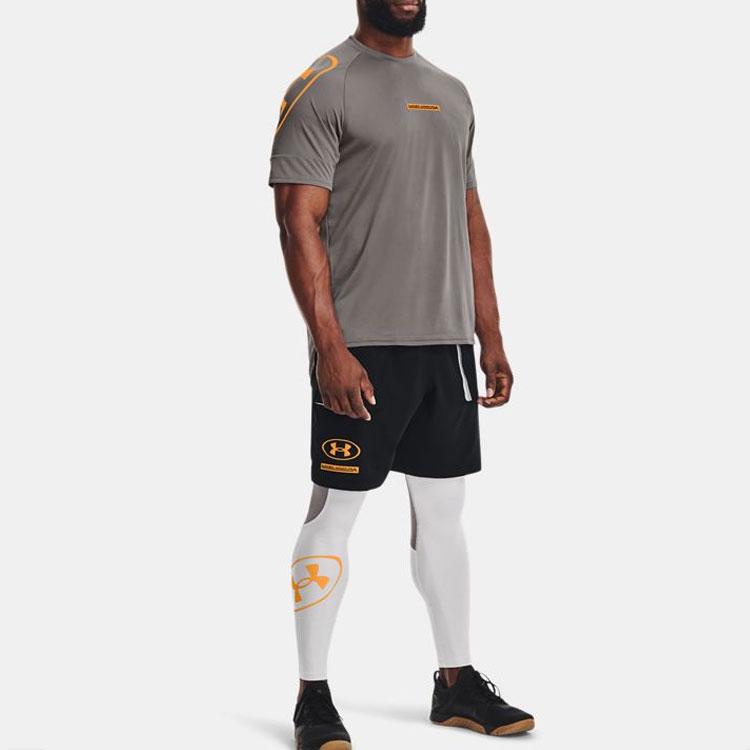 Under Armour Logo Print Big Pocket Training Shorts Men Shorts Black 1366422-001