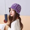 Fleece thread Flower Sun Hat Hollow Bucket Hat Casual Knitted Fisherman Hat  Student