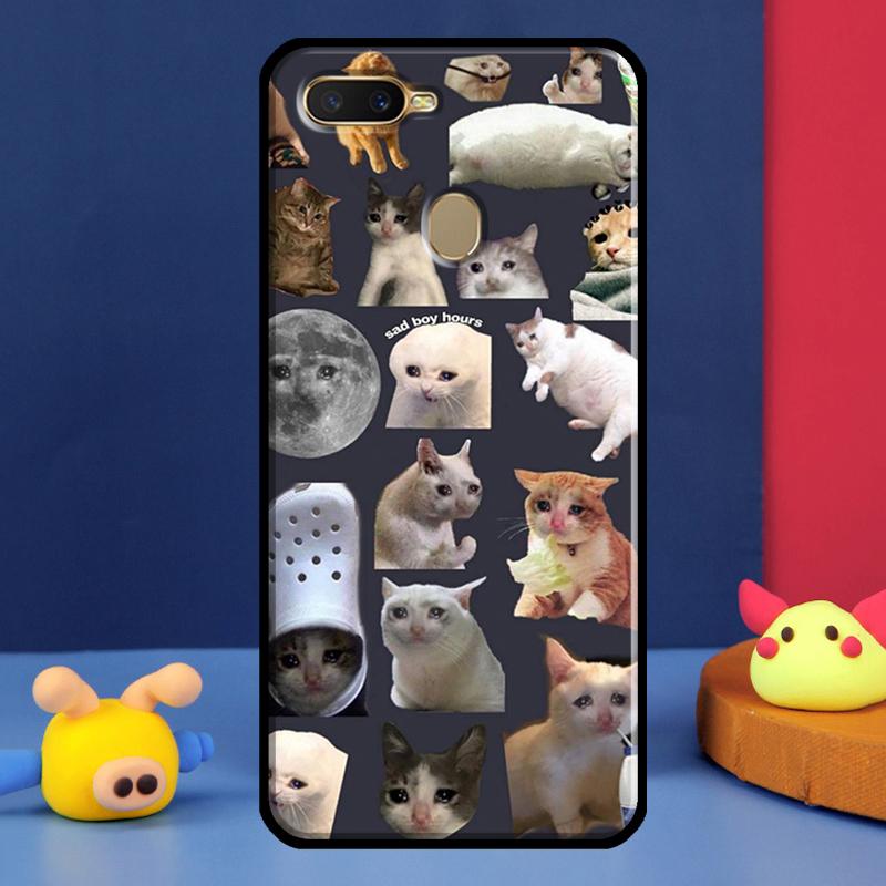 Мемы про плачущего кота и чехол для собаки для Oppo A96 A76 A16 A74 A94 A54 S A57 A77 A58 A78 A98 A5 A9 A91 A15 A17 A52 A72 Чехол
