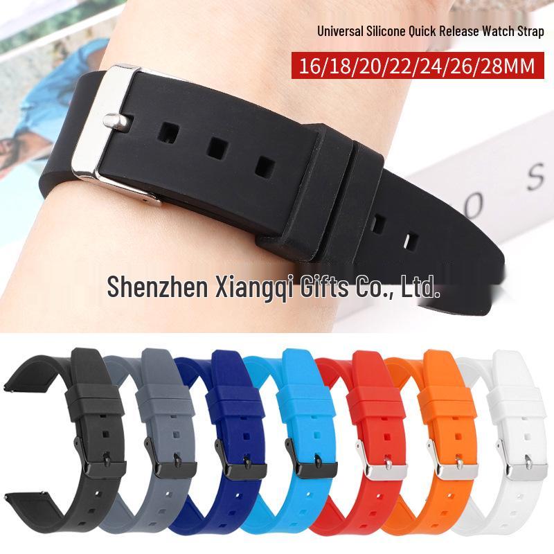 Водонепроницаемый силиконовый ремешок для смарт-часов с быстрой заменой 16-28 мм