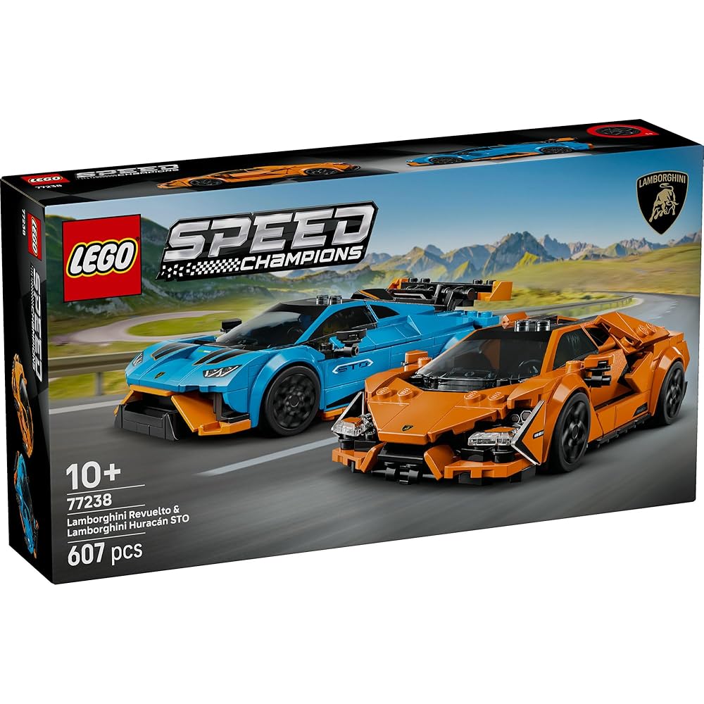 LEGO Speed Champions Lamborghini Revuelto & Huracn STO Building Toy Set for Kids Ages 10-12 with Mini Cars and Figures