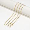 Elegant Gold-Plated Stainless Steel Lips & Mask Lanyard: High-End Titanium Eyeglass Chain