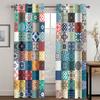 Европейский стиль Bohemian Pattern Shade Curtains 2 панели Эфиопский традиционный дизайн комнаты спальни гостиной Декоративные занавески