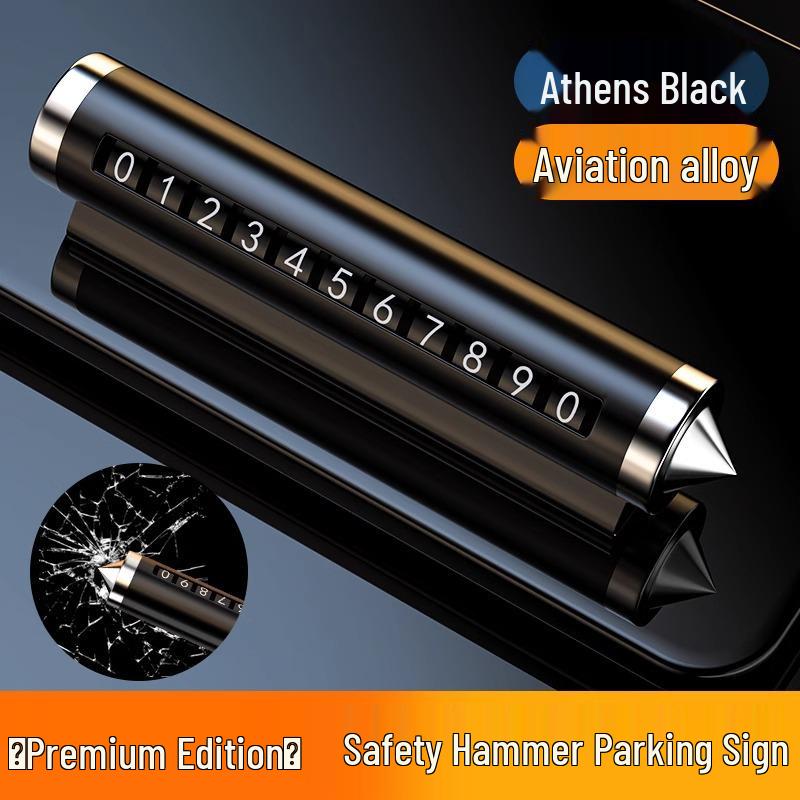 Автомобильный молоток безопасности с табличкой для номера телефона для временной парковки