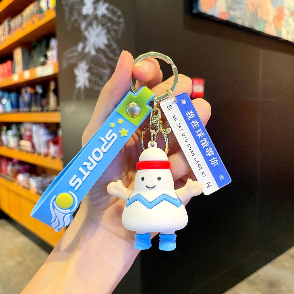 3D Спортивный кулон-брелок - Креативный мультяшный футбольный и баскетбольный аксессуар для ключей для автомобиля или школьного рюкзака