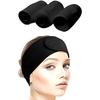 3PCS Washable Hair Makeup Headband Black Scratch Hairband Headband For Spa Yoga Sports Make Up Face Care