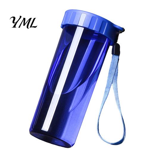 Cute Office Desktop Cup Transparent Water Cup, Portable Plastic Bottle, with Strap Reusable Handle, Clear Heat-resistant Drinkware, for School