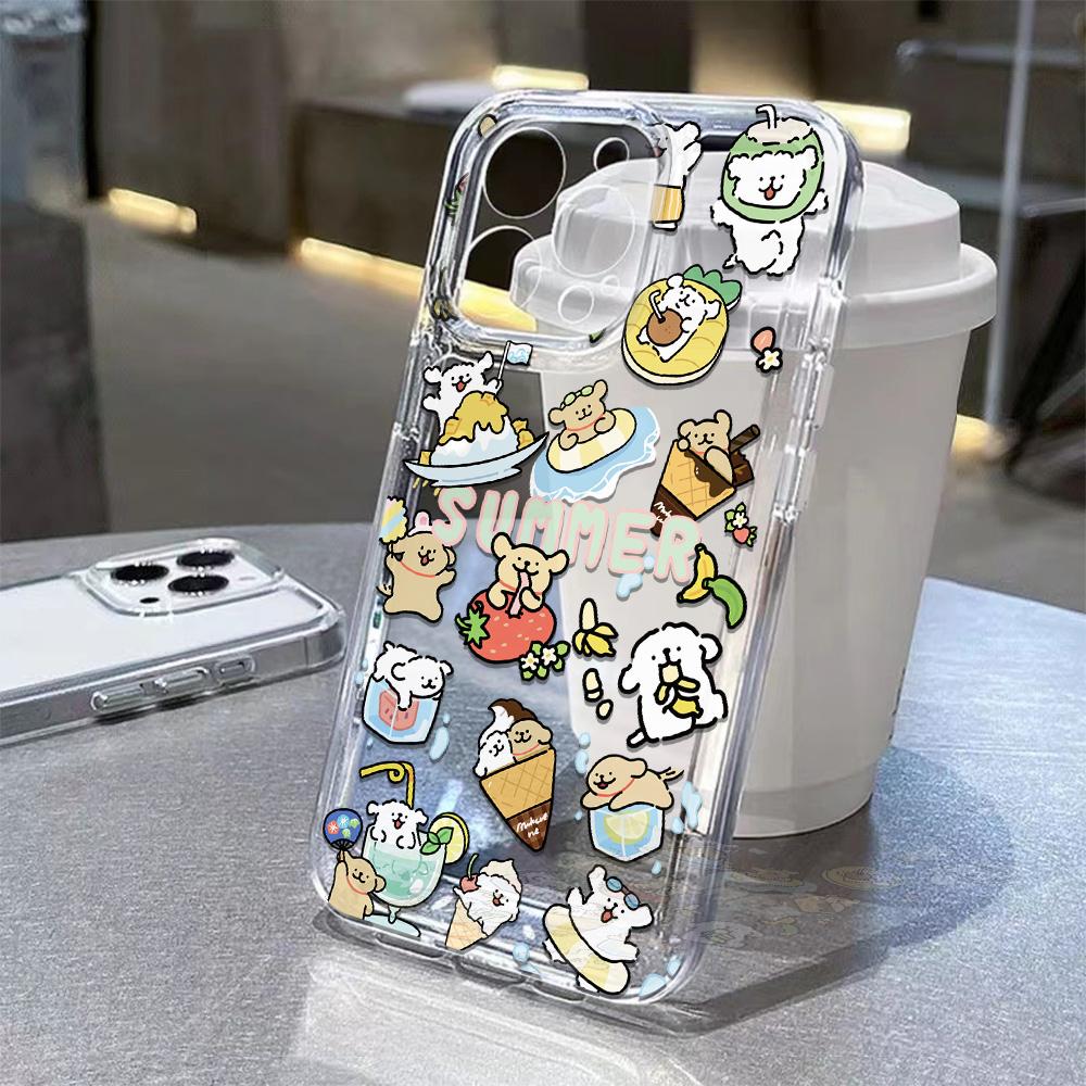 Summer Line Puppy Maltese Phone Case For Samsung Galaxy S25 S24 S23 S22 S21 S20 FE Note20 Note10 Edge Plus Ultra Lite 5G Cover