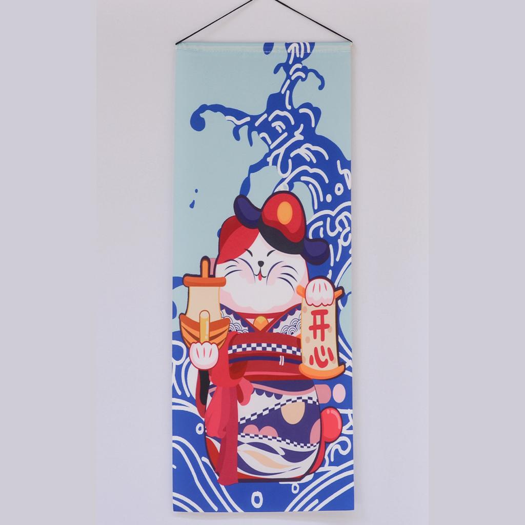 Japanese Izakaya Noren Curtain, Open Sign Sake Bar Hanging Flag Restaurant Doorway