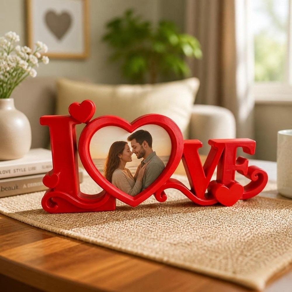 3D Printed Photo Holder Heart Shaped Desktop Photo Frame Photo Stand Romantic Home Decoration