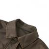 Mens Vintage Washed PU Leather Biker Jacket Loose Fit Streetwear Collar Coat