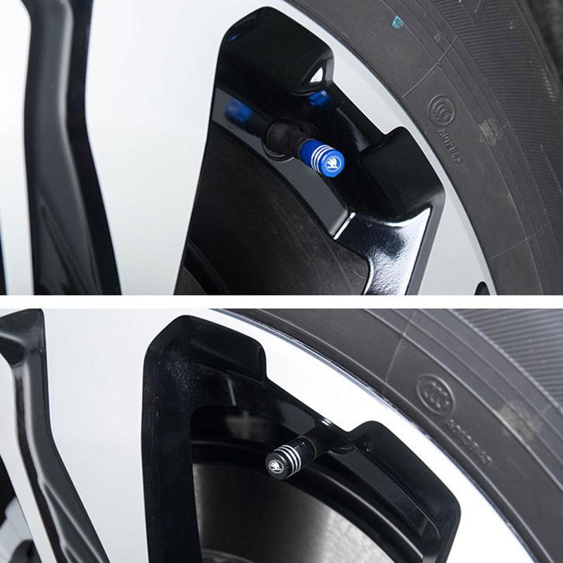 PIUE7 Car Tire Valve Stems Cap Tire Valve Cap Tire Wheel Stem For Skoda octavia 2 a7 a5 rapid fabia yeti superb SCALA virs Accessories