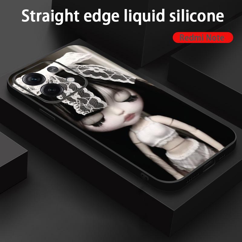 Милая кукла Blythe Модный дизайн узора Чехол для телефона Для Redmi Note 14 13 12 11 Pro Plus S 5G 14C A3 Мягкий черный чехол для телефона