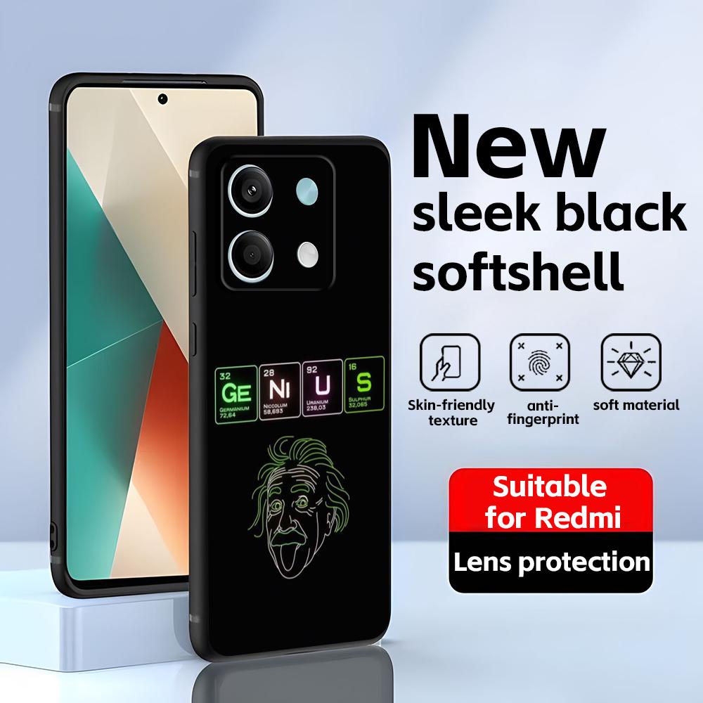 Химия Периодическая таблица Наука Чехол для телефона Для Redmi Note 14 13 12 11 Pro Plus S 5G 14C A3 Мягкий черный чехол для телефона