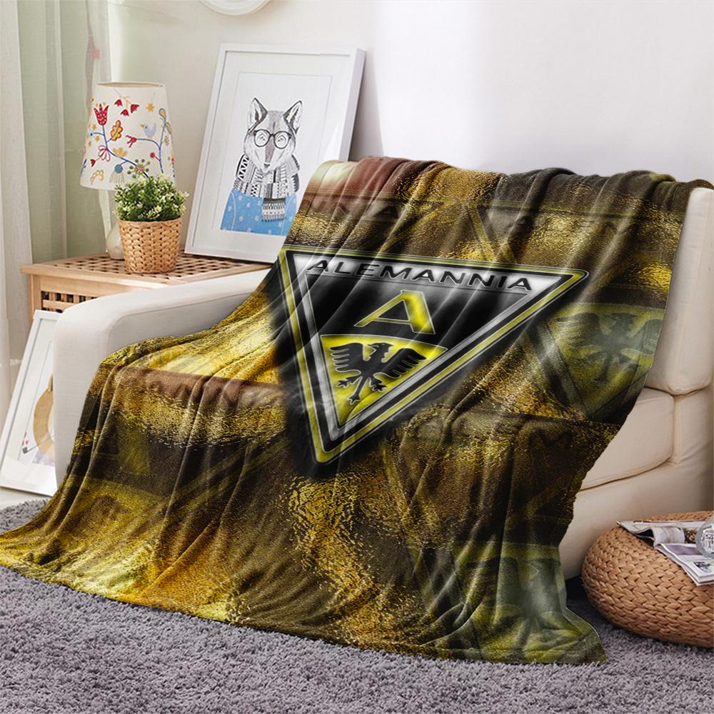 1PC Alemannia Aachen Print Flannel Blanket, High quality Comfortable for All Seasons, Home Decor, Warmth and Comfort, Perfect for Christmas Gifts
