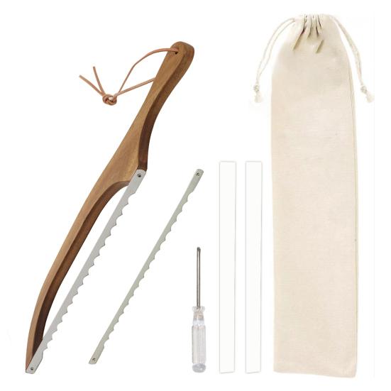 Хлеборезка с зубчатым лезвием из нержавеющей стали, деревянной ручкой, лучковая пила для хлеба, домашнего хлеба на закваске, рогалики, пищевая скрипичная лучковая пила для хлеба