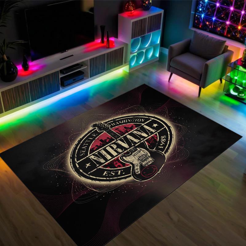 Nirvana Design Crystal Velvet Carpet Cozy Non?Slip Printed Rug For Bedroom Living Room Entrance