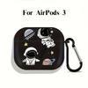 Защитный чехол для наушников с дизайном астронавта и планеты для Airpods 3 4 PRO/PRO 2/PRO 3, противоударный, матовая текстура