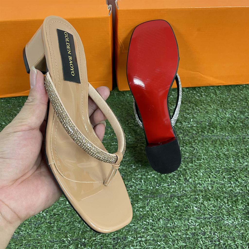 Туфли на тонком каблуке Женские тапочки Уличные шлепанцы Резиновые шлепанцы Мюли на каблуке Низкие пантофли Черные сандалии Гавайские высокие блестки