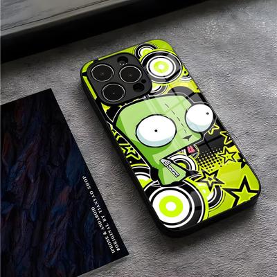Чехол для телефона Invader Zim для iPhone 16 Pro Max 17 14 15 Plus 13 Mini 11 12 X XR XS 8 7 Plus SE Стеклянная крышка
