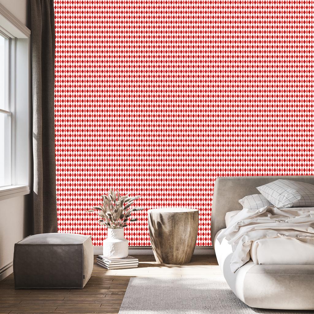 Wallpaper Rhombus argyle coral for living room and bedroom 50x1000
