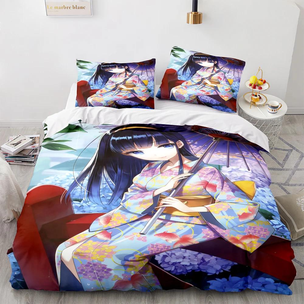 3D Printed Kawaii Girl Bedding Set Anime Sexy Girl Duvet Cover Double Twin Full Queen King Adult Kids Bedclothes Quilt Cover
