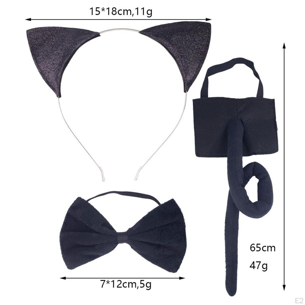 Дети, галстук-бабочка и хвост, набор для костюма животного, аксессуары, повязка на голову, головной убор, креативный косплей для вечеринки