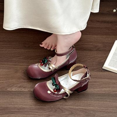 Сладкие и милые туфли-лодочки с бантом, на толстом каблуке, женские летние новые, сладкие и универсальные, повседневные, на высоком каблуке