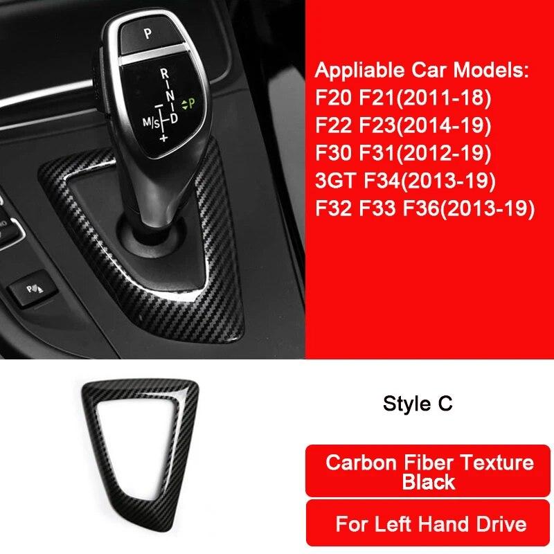 Carbon Fiber Texture ABS Car Gear Shift Knob Handbrake Protector Trim Cover Accessories For BMW F30 F10 F20 F34 F07 X3 X4 X5 X6