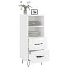 Sideboard High Gloss White 34.5 x 34 x 90 cm Engineered Wood