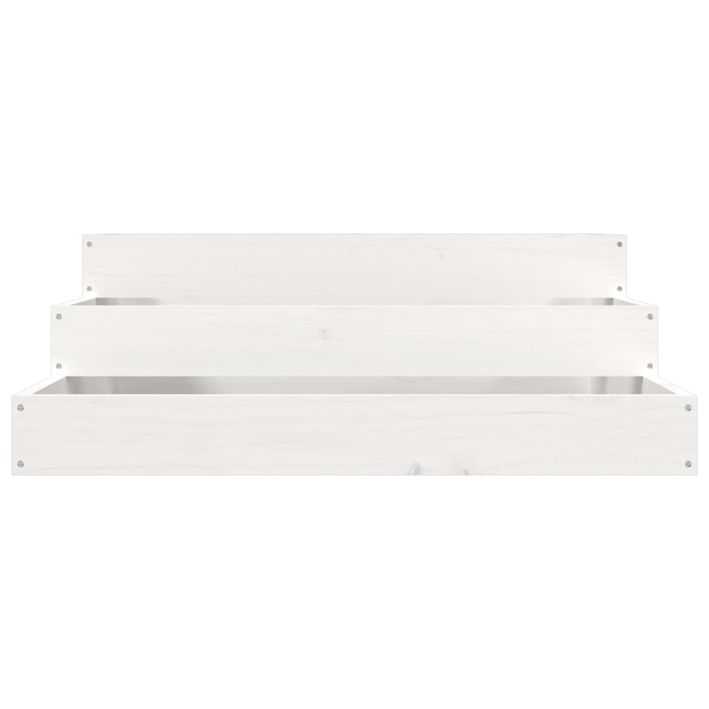 vidaXL Pflanzkübel Weiß 78x78x27 cm Massivholz Kiefer