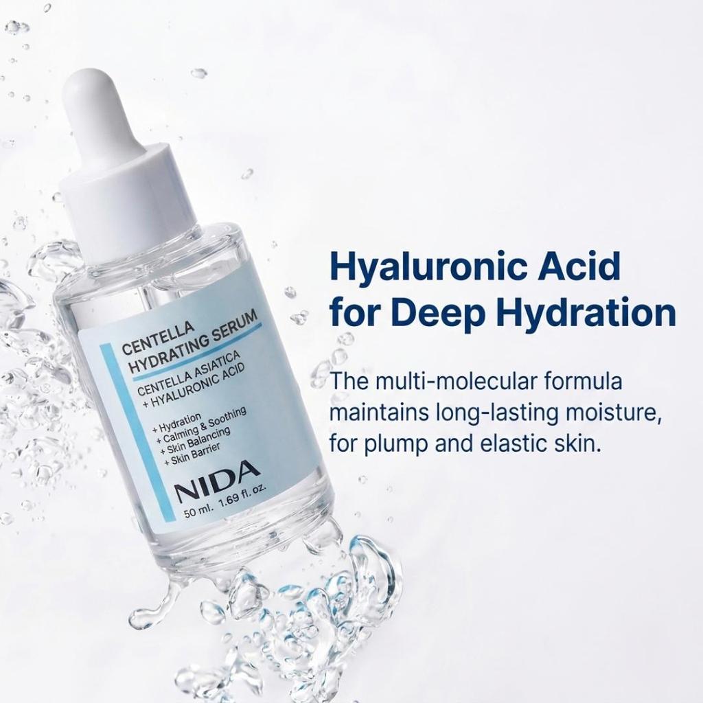NIDA Centella Hydrating Serum Soothing Moisturizing Facial Serum 50ml
