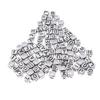 100x Assorted Metallic Acrylic Alphabets Letter Cube Beads Pony Beads Silver