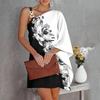 Summer Sexy Off-Shoulder Slant Neck Dress for Women - European and American Print Style (ST22069)